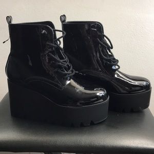 Patent Leather Platform Boots